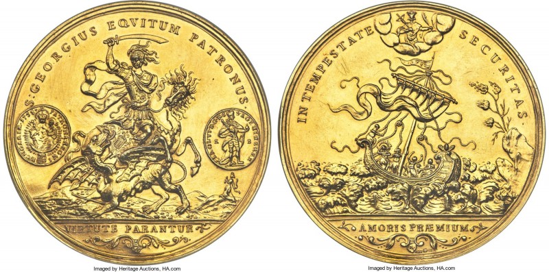 Jeremias Roth Senior gold Restrike 30 Ducats 1738-Dated (19th Century) UNC Detai...