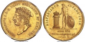 Naples & Sicily. Ferdinand I gold 30 Ducati 1818 MS61 NGC, KM288, Fr-457. Serving as the very largest denomination produced by the Kingdom of Naples &...