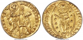 Venice. Nicolo Trono gold Ducat ND (1471-1473) MS61 PCGS, Fr-1235, Paolucci-45.1 (R3), Mont-165 (R3), Bellesia-21 (R/3), CNI-VIIa.10var (pellet placem...