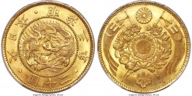 Meiji gold 20 Yen Year 3 (1870) MS65 PCGS, Osaka mint, KM-Y13, JNDA 01-1, J&V-L1. A stunning gem example of this scarce, and popular, first-year in th...