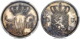 Willem I Proof 10 Cents 1818-U PR62 PCGS, Utrecht mint, KM53, Schulman-202. Torch and Caduceus privy marks. One of just 48 test specimens produced, an...