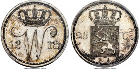 Willem I Proof 25 Cents 1818-U PR62 PCGS, Utrecht mint, KM48, Schulman-286. Torch and Caduceus privy marks. The entire mintage of this Proof issue is ...