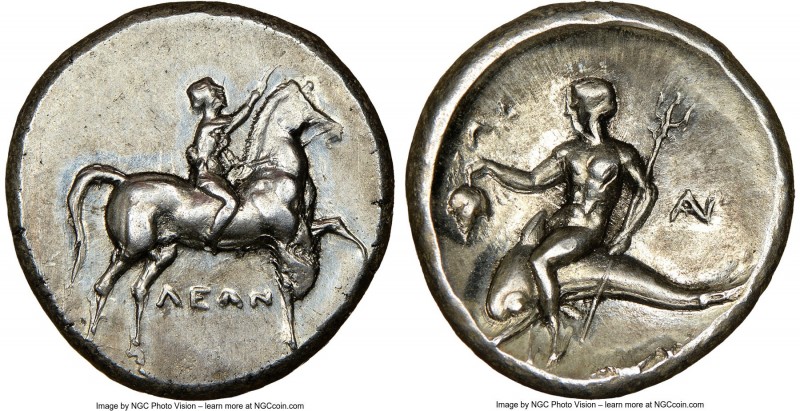 CALABRIA. Tarentum. Ca. 281-240 BC. AR stater or didrachm (22mm, 7.51 gm, 11h). ...