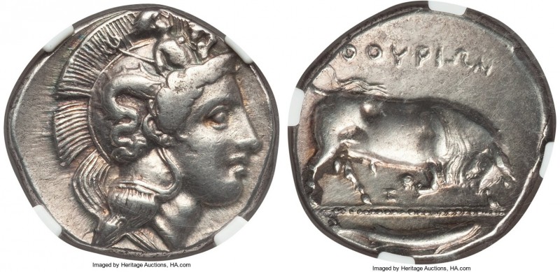 LUCANIA. Thurium. Ca. 410-350 BC. AR stater or nomos (22mm, 7.75 gm, 7h). NGC Ch...