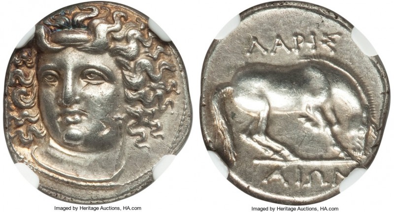 THESSALY. Larissa. 4th century BC. AR drachm (17mm, 6.08 gm, 6h). NGC Choice AU ...