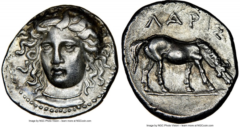 THESSALY. Larissa. 4th century BC. AR drachm (19mm, 5.93 gm, 5h). NGC AU 5/5 - 3...