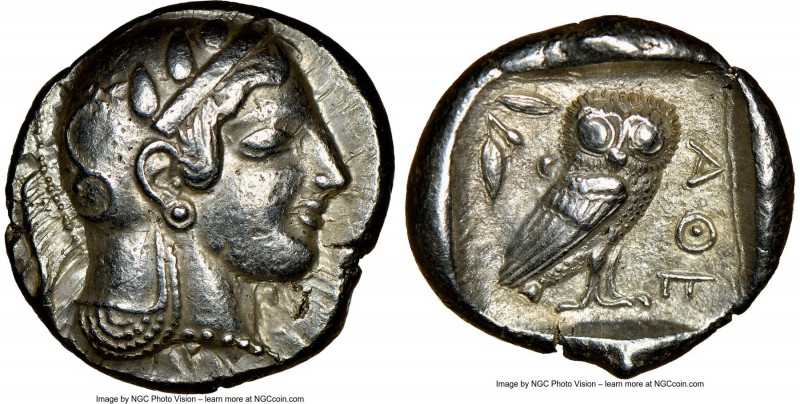 ATTICA. Athens. Ca. 475-465 BC. AR tetradrachm (25mm, 17.16 gm, 2h). NGC Choice ...