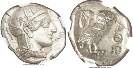 ATTICA. Athens. Ca. 440-404 BC. AR tetradrachm (26mm, 17.20 gm, 3h). NGC MS 5/5 - 5/5. Mid-mass coinage issue. Head of Athena right, wearing crested A...