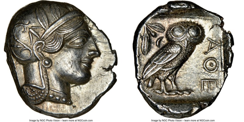 ATTICA. Athens. Ca. 440-404 BC. AR tetradrachm (24mm, 17.21 gm, 7h). NGC Choice ...