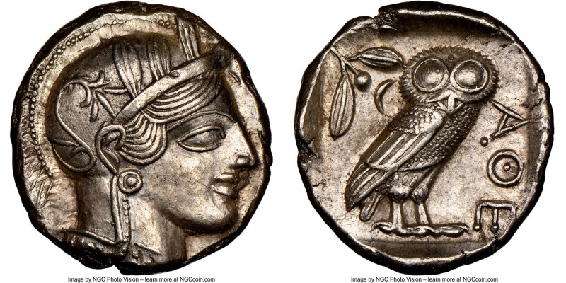ATTICA. Athens. Ca. 440-404 BC. AR tetradrachm (24mm, 17.20 gm, 7h). NGC Choice ...