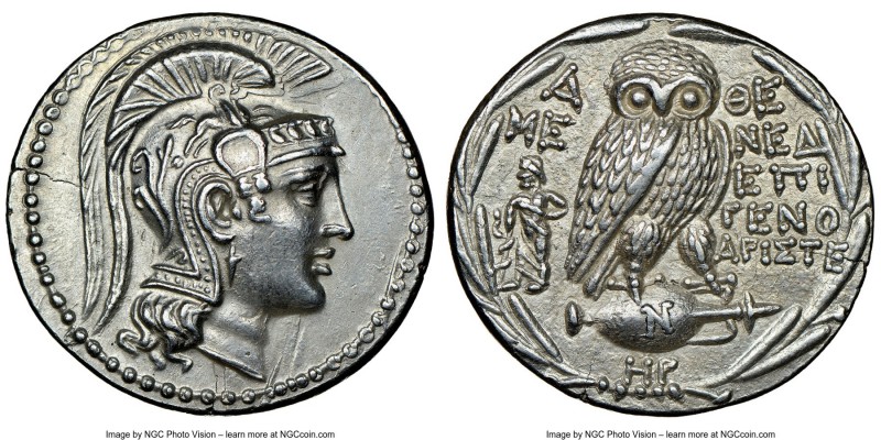 ATTICA. Athens. 2nd-1st centuries BC. AR tetradrachm (31mm, 16.83 gm, 11h). NGC ...