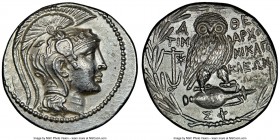 ATTICA. Athens. 2nd-1st centuries BC. AR tetradrachm (30mm, 16.78 gm, 11h). NGC Choice AU 5/5 - 3/5. New Style coinage, ca. 134/3 BC, Timarchos, Nikag...