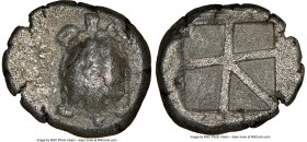 SARONIC ISLANDS. Aegina. Ca. 457-350 BC. AR stater (20mm, 12.04 gm). NGC VF 5/5 - 2/5. Land tortoise with segmented shell, seen from above / Five-part...