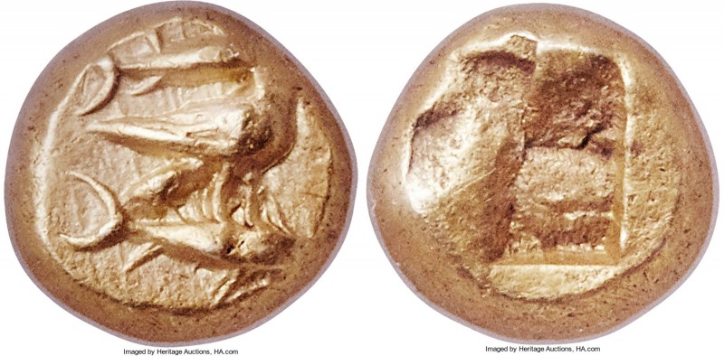 MYSIA. Cyzicus. Ca. 600-550 BC. EL 1/12 stater or hemihecte (8mm, 1.35 gm). NGC ...