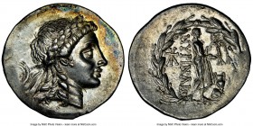 AEOLIS. Myrina. Ca. mid-2nd century BC. AR tetradrachm (33mm, 16.76 gm, 12h). NGC Choice AU 4/5 - 4/5. Ca. 150 BC. Laureate head of Apollo right, hair...