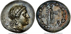 AEOLIS. Myrina. Ca. mid 2nd century BC. AR tetradrachm (34mm, 16.76 gm, 1h). NGC AU 5/5 - 4/5, light scratches. Laureate head of Apollo right, hair fa...