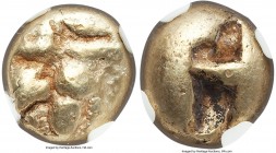 IONIA. Ephesus. Ca. 600-550 BC. EL third-stater or trite (12mm, 4.59 gm). NGC Choice Fine 4/5 - 4/5. 'Primitive' bee, viewed from above / Two incuse s...