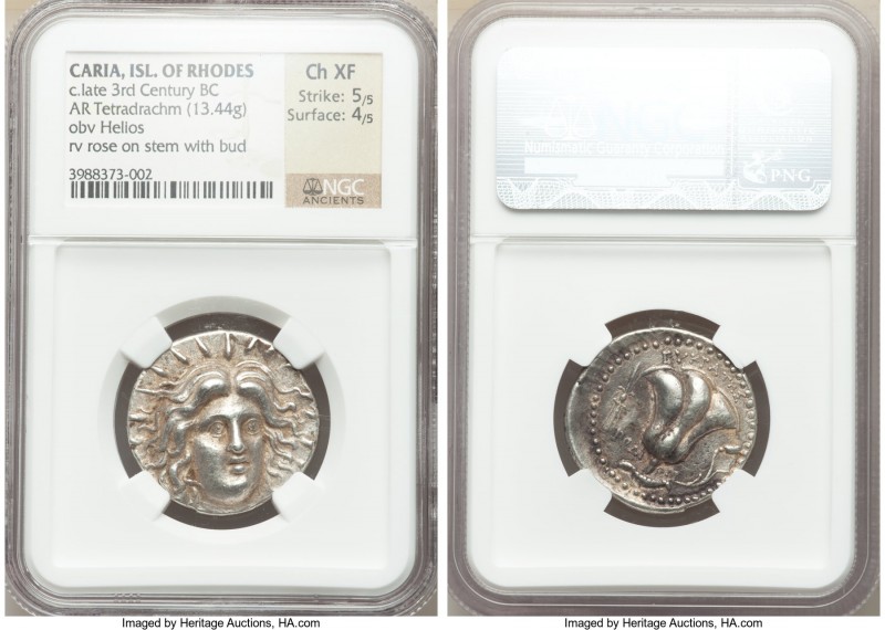 CARIAN ISLANDS. Rhodes. Ca. 230-205 BC. AR tetradrachm (26mm, 13.44 gm, 1h). NGC...