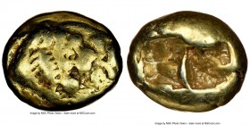 LYDIAN KINGDOM. Walwet (before ca. 560 BC). EL sixth-stater or hecte (10mm, 2.33 gm). NGC Fine 4/5 - 4/5. Lydo-Milesian standard. Sardes(?) mint. Conf...