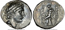 SELEUCID KINGDOM. Antiochus III the Great (223-187 BC). AR drachm (20mm, 3.97 gm, 1h). NGC (photo-certificate) AU 5/5 - 1/5, stress cracks. Antioch, c...