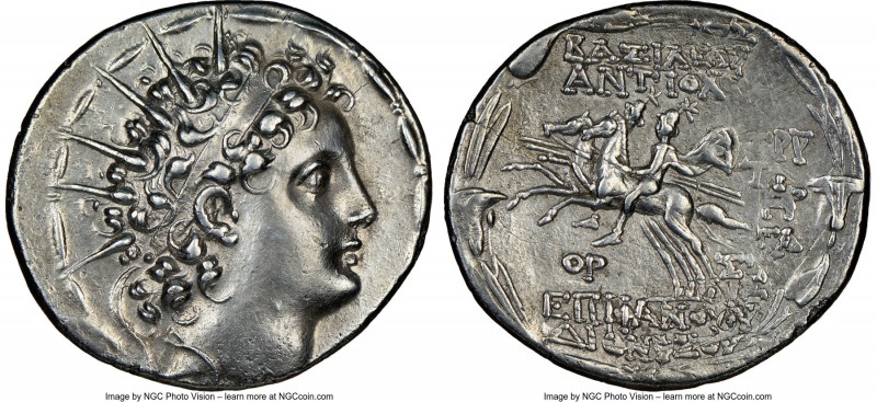 SELEUCID KINGDOM. Antiochus VI Dionysus (144-ca. 142 BC). AR tetradrachm (32mm, ...