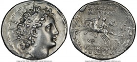 SELEUCID KINGDOM. Antiochus VI Dionysus (144-ca. 142 BC). AR tetradrachm (32mm, 16.52 gm, 1h). NGC Choice XF 4/5 - 4/5, die shift. Antioch on the Oron...
