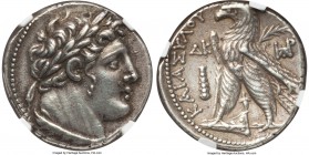 PHOENICIA. Tyre. 126/5 BC-AD 67/8. AR shekel (28mm, 14.31 gm, 1h). NGC Choice XF 4/5 - 4/5. Dated Civic Year 24 (103/2 BC). Laureate head of Melqart r...