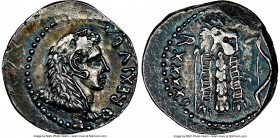 MAURETANIAN KINGDOM. Juba II (25 BC-AD 23/4). AR denarius (18mm, 3.20 gm, 11h). NGC AU 4/5 - 2/5, light smoothing. Caesarea in Mauretania, dated Regna...