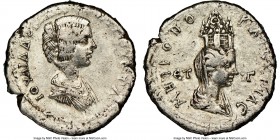 CAPPADOCIA. Caesarea. Julia Domna (AD 193-217). AR tridrachm (25mm, 8.30 gm, 5h). NGC Choice VF 4/5 - 2/5, scratches. Dated Regnal Year 13 of Septimiu...