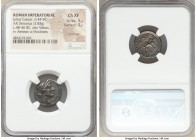 Julius Caesar, as Dictator (49-44 BC). AR denarius (18mm, 3.83 gm, 7h). NGC Choice XF 5/5 - 3/5, scratches. Military mint moving with Caesar in North ...
