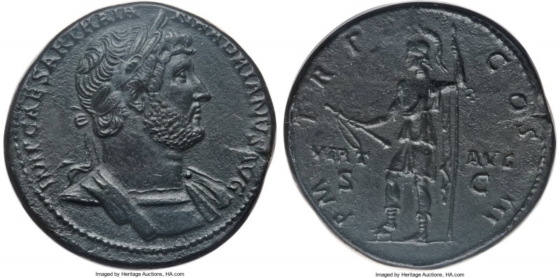 Hadrian (AD 117-138). AE sestertius (33mm, 6h). ANACS EF 40. Rome, AD 122-125. I...