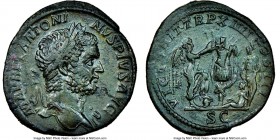 Caracalla (AD 198-217). AE sestertius (31mm, 25.18 gm, 5h). NGC XF 4/5 - 4/5. Rome, AD 211. M AVREL ANTONI-NVS PIVS AVG, laureate bust of Caracalla ri...