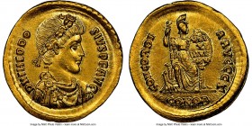 Theodosius I, Eastern Roman Empire (AD 379-395). AV solidus (21mm, 4.46 gm, 6h). NGC Choice AU 5/5 - 4/5, brushed. Constantinople, 3rd officina, AD 38...