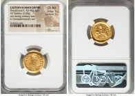 Theodosius II, Eastern Roman Empire (AD 402-450). AV solidus (20mm, 4.50 gm, 5h). NGC Choice AU 5/5 - 3/5. Constantinople, ca. AD 442-443. D N THEODOS...