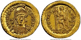 Marcian, Eastern Roman Empire (AD 450-457). AV solidus (20mm, 4.48 gm, 6h). NGC MS 5/5 - 4/5. Constantinople, 7th officina. D N MARCIA-NVS P F AVG, pe...