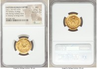 Leo I the Great, Eastern Roman Empire (AD 457-474). AV solidus (20mm, 4.46 gm, 6h). NGC AU 5/5 - 5/5. Constantinople, 2nd officina, ca. AD 462-466. D ...