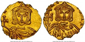 Leo V the Armenian (AD 813-820), with Constantine. AV tremissis (13mm, 1.22 gm, 6h). NGC MS 4/5 - 4/5. Syracuse, AD 815-817. LЄO n ЬASILЄЧ, crowned an...
