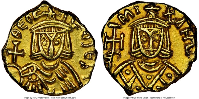 Michael II the Amorian (AD 821-829), with Theophilus. AV solidus (11mm, 3.85 gm,...