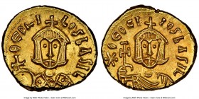 Theophilus (AD 829-842). AV solidus (15mm, 3.84 gm, 6h). NGC MS S 5/5 - 4/5. Syracuse, AD 831-842. *ΘЄOFIL-OS BASIL, bust of Theophilus facing, bearde...