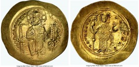 Constantine X Ducas (AD 1059-1067). AV histamenon nomisma (26mm, 4.36 gm, 6h). NGC MS 5/5 - 4/5. Constantinople. +IhS IXS RЄX-RЄSNANTIhm, Christ seate...