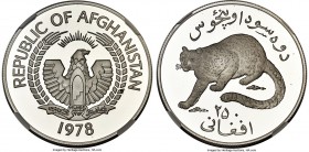 Republic 3-Piece Certified gold & silver "Conservation" Set 1978 NGC, 1) "Snow Leopard" 250 Afghanis - PR69 Ultra Cameo NGC, KM979 2) "Siberian Crane"...