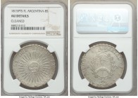 Rio de la Plata 8 Soles 1815 PTS-FL AU Details (Cleaned) NGC, Potosi mint, KM15. Preserving strong details with mint luster protected close to the dev...