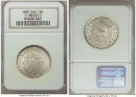 Cordoba. Provincial 4 Reales 1852 MS63 NGC, KM-A31. A well-above-average specimen, with a lovely icy white color to the surfaces, some usual central f...