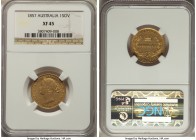 Victoria gold Sovereign 1857-SYDNEY XF45 NGC, Sydney mint, KM4.

HID09801242017