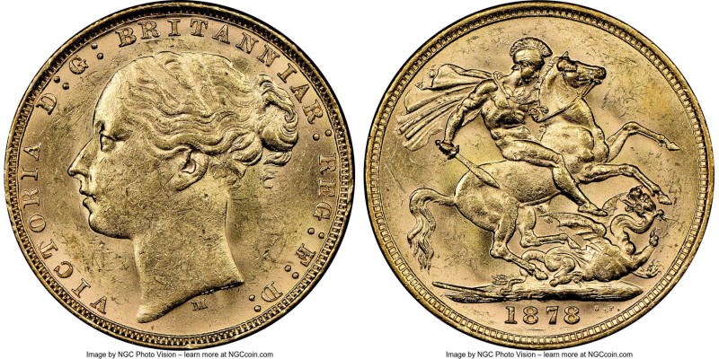 Victoria gold "St. George" Sovereign 1878-M MS61 NGC, Melbourne mint, KM7.

HID0...