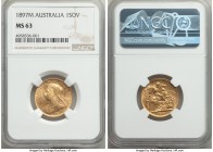 Victoria gold Sovereign 1897-M MS63 NGC, Melbourne mint, KM13.

HID09801242017