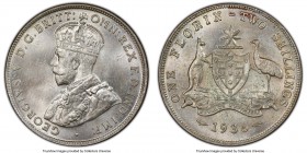 George V Florin 1936-(m) MS64 PCGS, Melbourne mint, KM27. Featuring prominent die polish lines on the obverse. 

HID09801242017