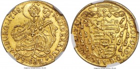 Salzburg. Leopold Anton Eleutherius gold Ducat 1728 MS64 NGC, KM323, Fr-849. A distinctive example of this scarce type with a sharp strike and fetchin...