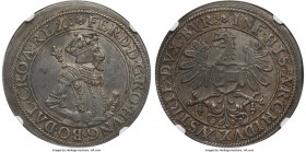 Ferdinand I Posthumous Taler ND (after 1564) AU53 NGC, Hall mint, Dav-8030. Produced during the reign of Maximilian II, possibly from 1565. A very han...
