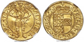 Archduke Karl gold Ducat 1579 MS61 NGC, Klagenfurt mint, Fr-54. Satiny and lustrous, with the sharpness of the strike and general surface preservation...